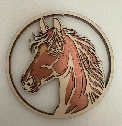 3D Wandbild Pferdekopf zweifarbig mehrteilig