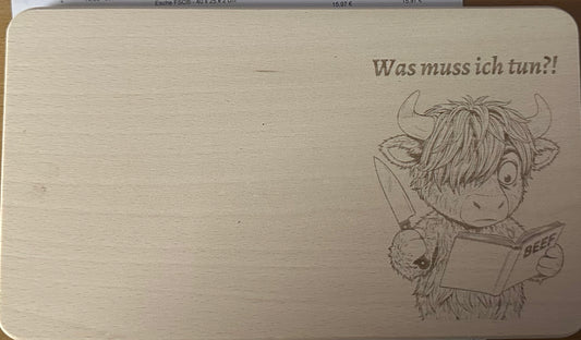 Vesper Brettchen "Muni" Lustig "Was muss ich tun?!
