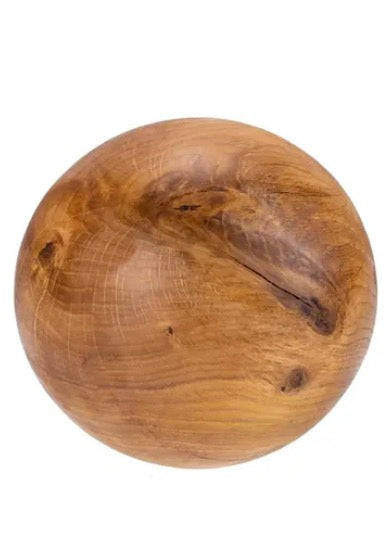 Handgefertigte Holzkugel aus Eiche | Geölt & Gedrechselt ca. 15cm