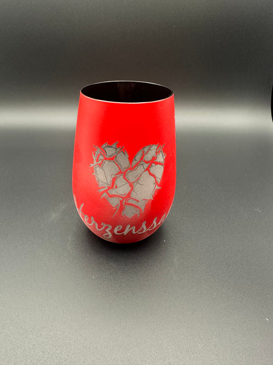 Windlicht Glas "Herzenssache"