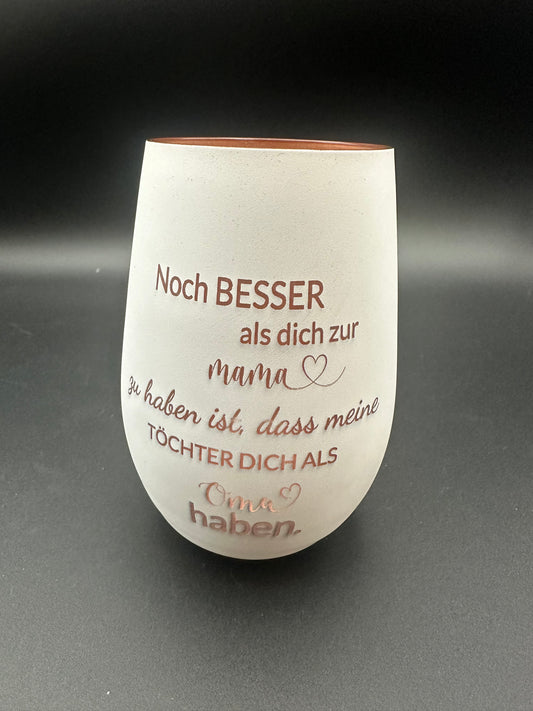 Stölzle Windlicht Glas Tochter / Kinder  „Mama / Oma"