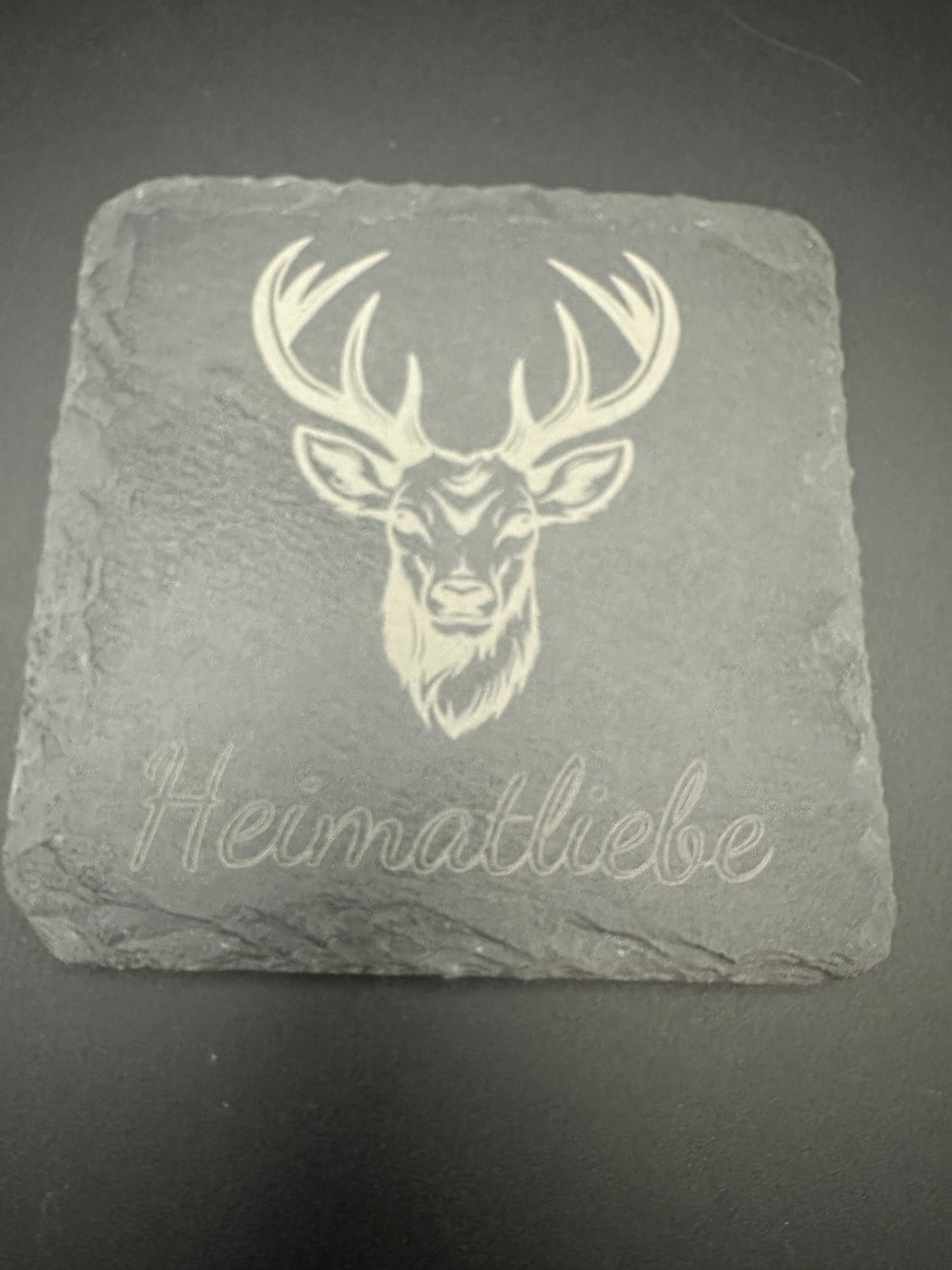 Schieferuntersetzer "Hirsch" Heimatliebe