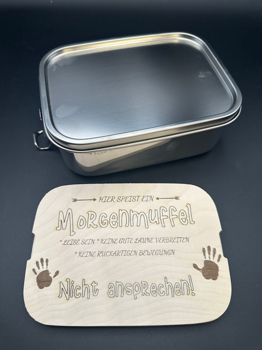 Lunchbox 1200ml Edelstahl mit Schneidebrett aus massivem Ahornholz FSC®