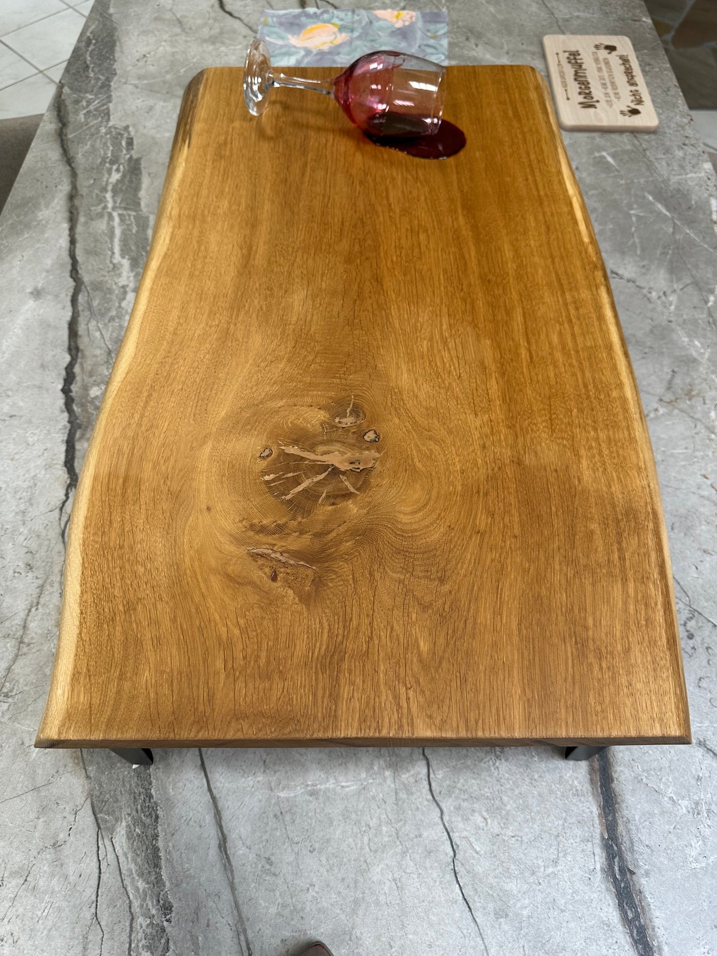 Raclette Board / Raclette Tisch massiv Eiche mit Waldkante / ohne Waldkante