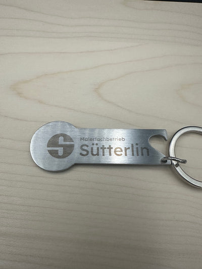 Einkaufswagen Chip mit Flaschenöffner „Werbeträger“