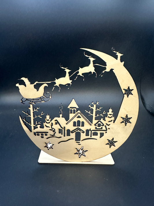 Nikolaus Schlitten Weihnachten Kerzenhalter | Mond Dorf