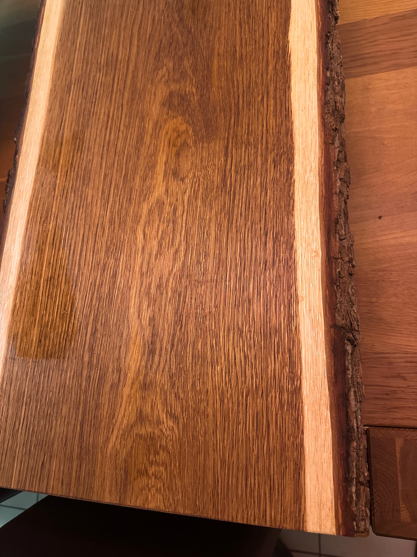 Raclette Board / Raclette Tisch massiv Eiche mit Waldkante / ohne Waldkante