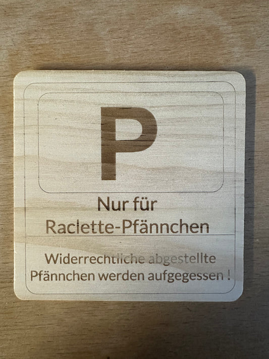 Raclette-Pfännchen Abstell Platz Holz 100x100mm