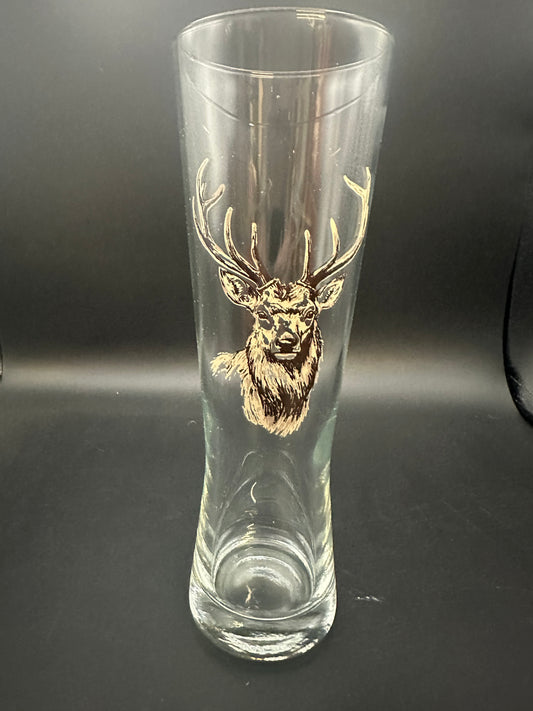 Hirsch Motiv Trinkglas Weizenbierglas 0,5 Liter  hochwertiger Druck