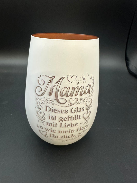 Glas Windlicht Stölzle mit verschiedenen Muttertagssprüchen