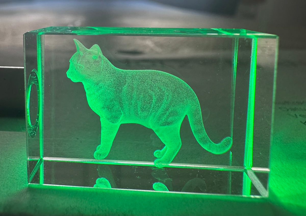 K5 Kristall-Schlüsselanhänger rechteckig mit mehrfarbigen LED-Lichtern | 30 x 20 x 15 mm