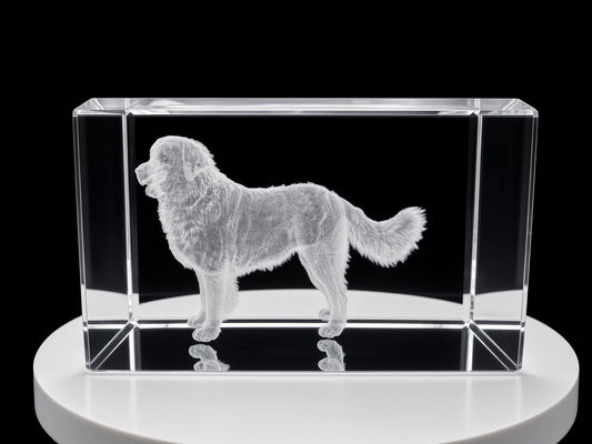 Berner Sennenhund im Kristallglas 3D