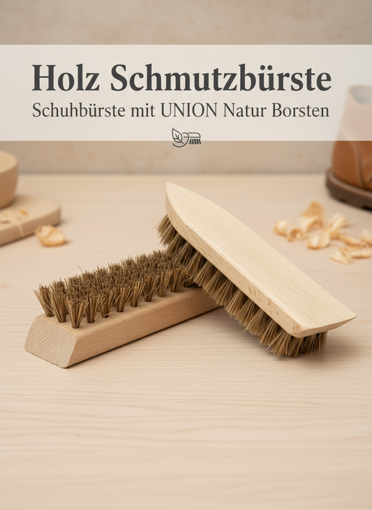 Banner für Holz Schmutzbürste mit deutschem Text