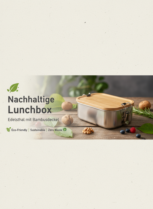 Banner für Lunchbox Edelstahl mit Bambusdeckel