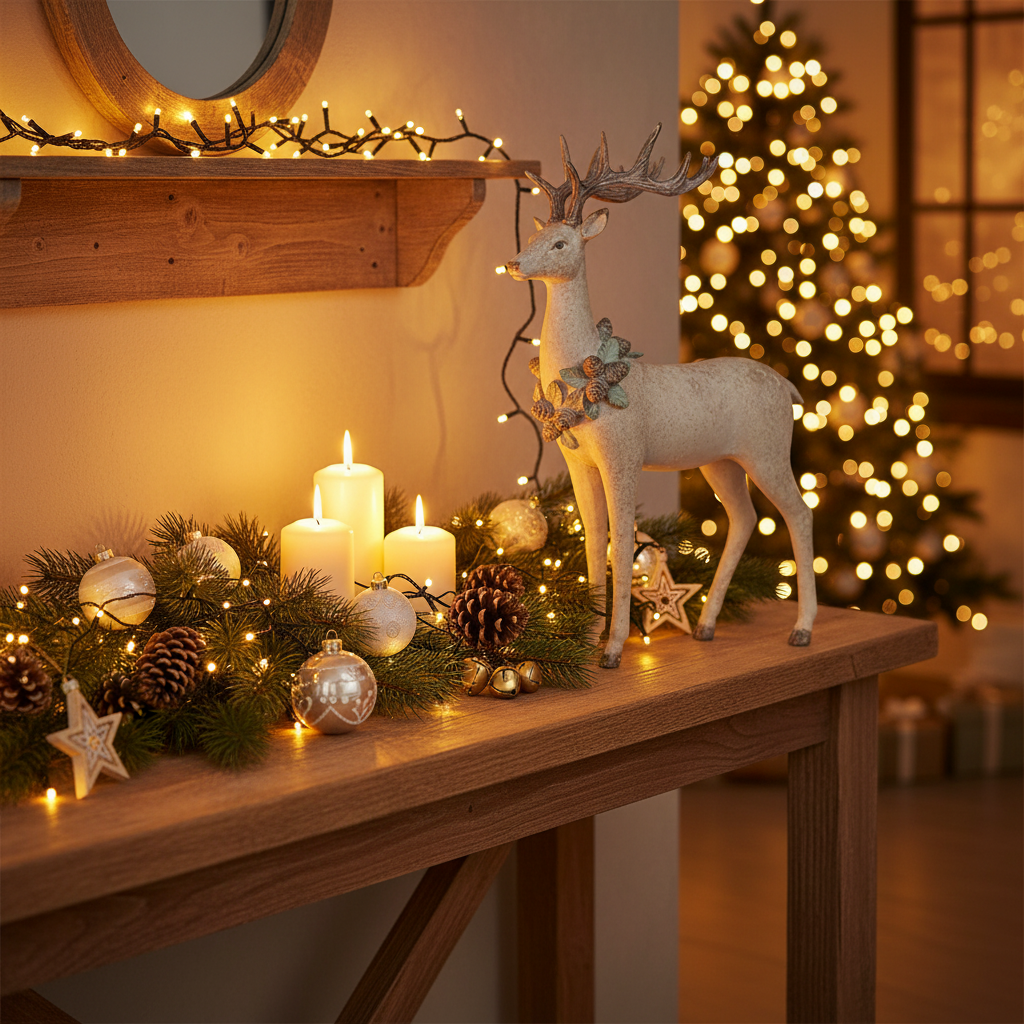 Clayre&Eef Hirsch mit Weihnachtsbeleuchtung