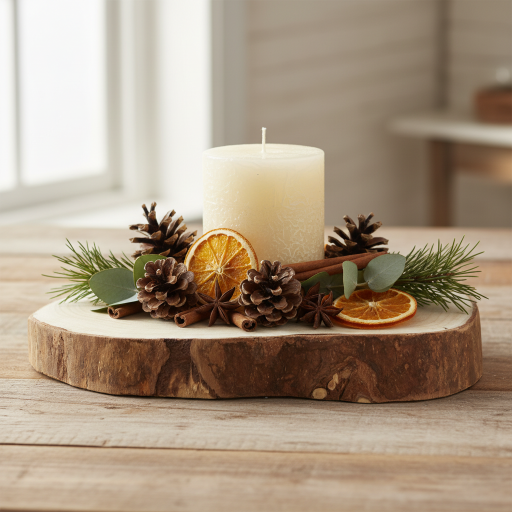 Dekorierte Baumscheibe Wood