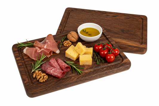 Dekoriertes Original-Schneidebrett Moor Eiche