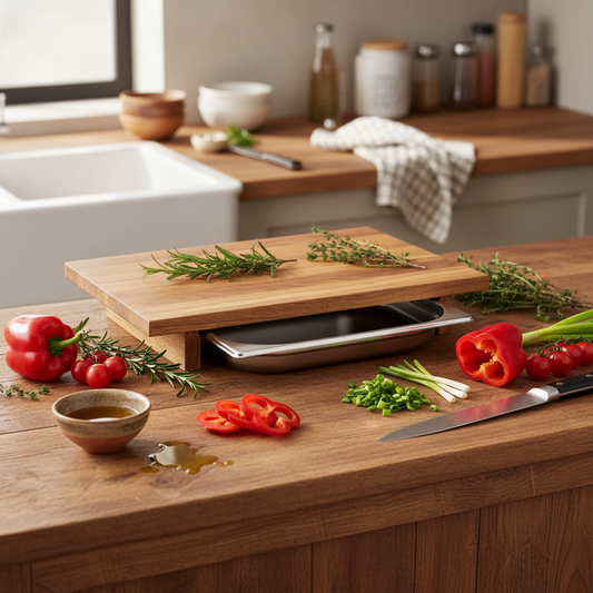 Dekoriertes Schneidebrett aus Eiche