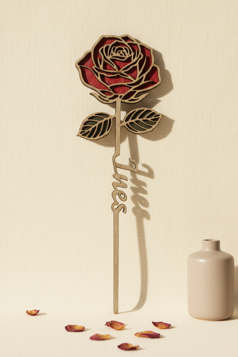 Freigestellte Holzrose