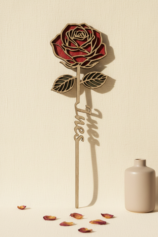 Freigestellte Holzrose