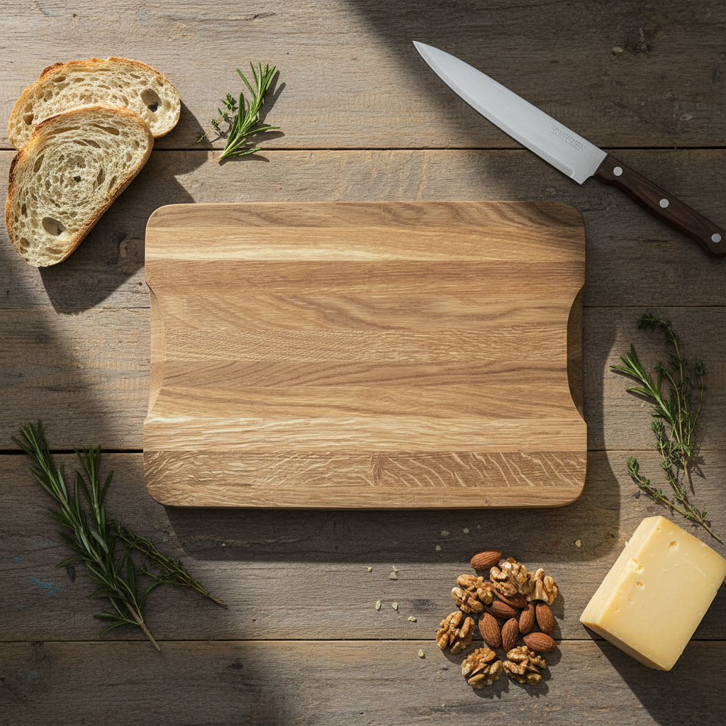 Hackblock Eiche Flat-Lay