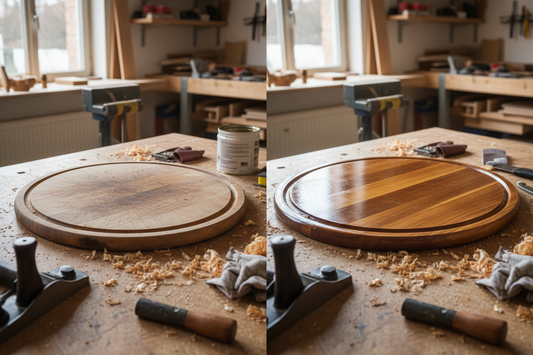 Holzwerkstatt Überarbeitung - Vorher/Nachher