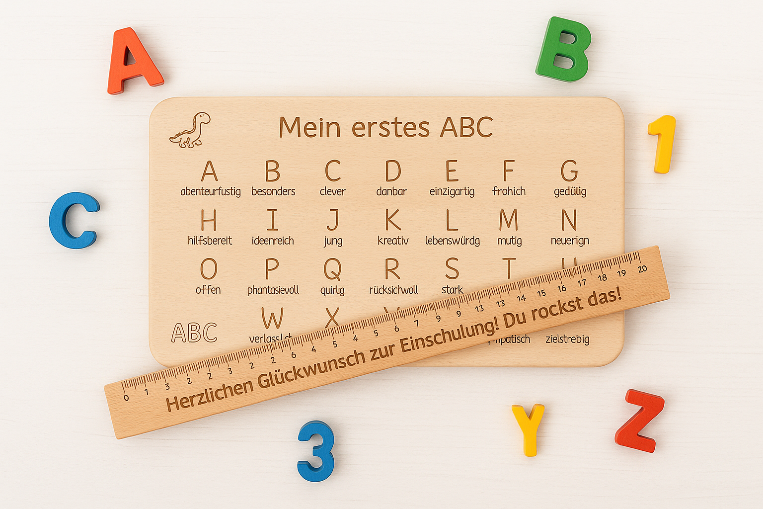 Professionelle Produktpräsentation SET ABC und Lineal