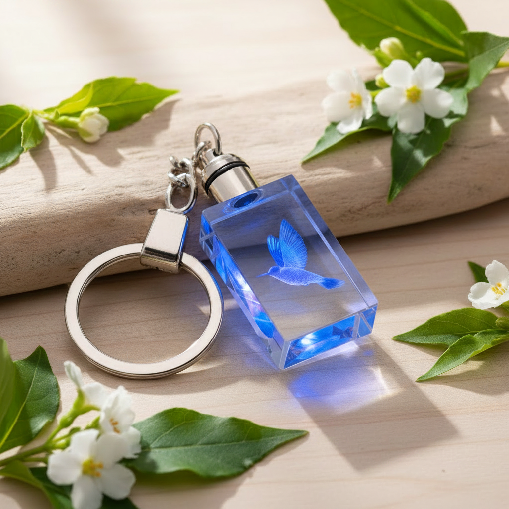 K5 Kristall-Schlüsselanhänger LED – blau