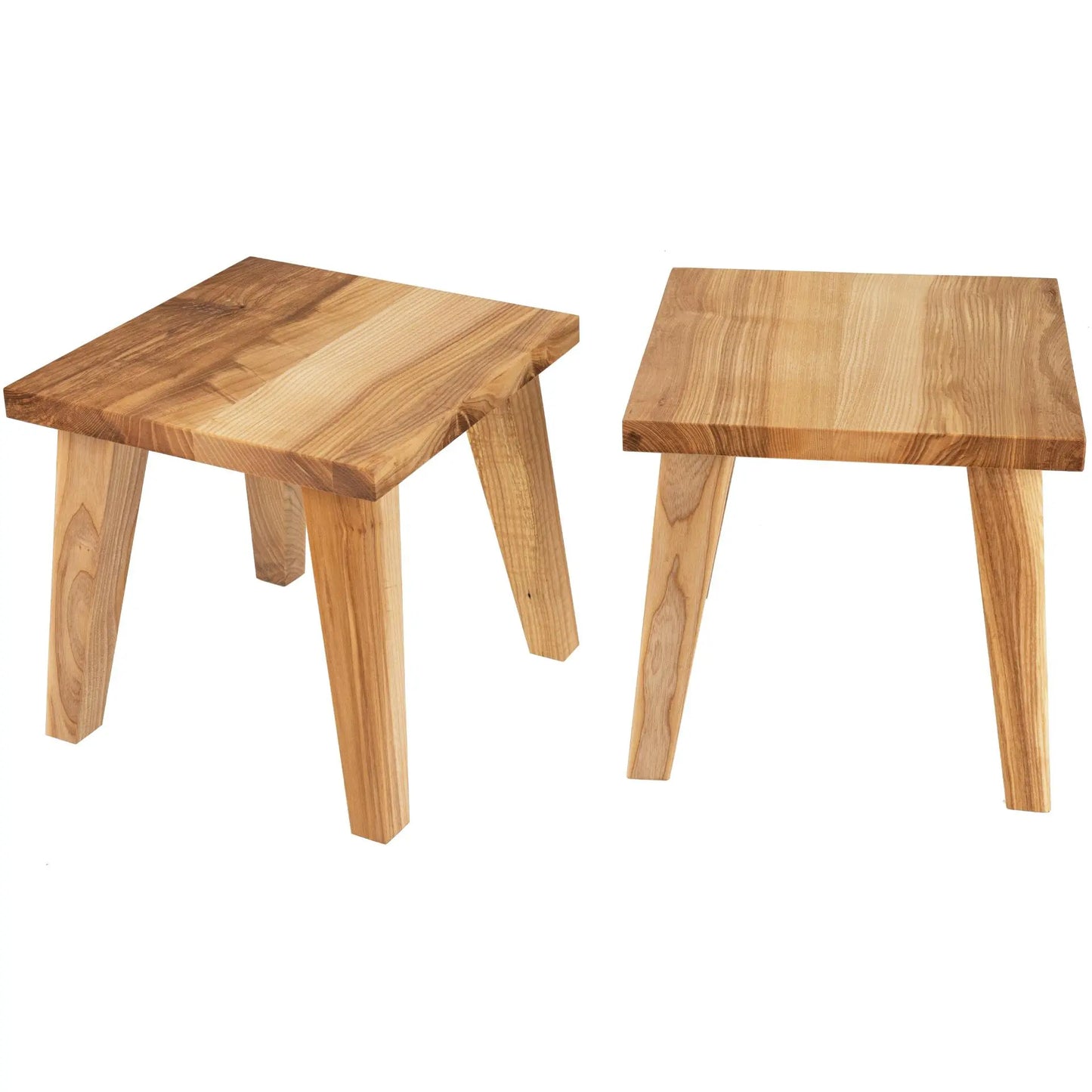 Kinderhocker aus Eschenholz geölt - Holzhocker 27 x 27 x 27 cm
