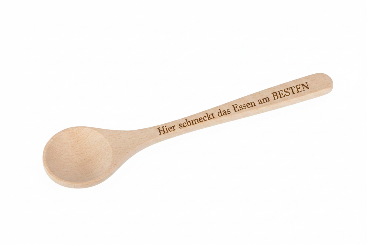 Kochlöffel runde Laffe Gravur