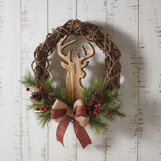 Kranz Hirsch dekoriert mit Originalbild