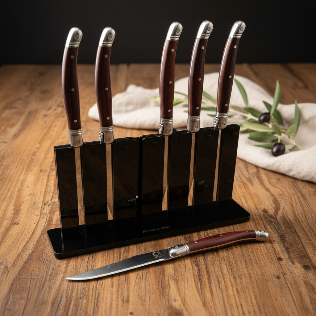 Laguiole Steakmesser Set mit Messer vorne