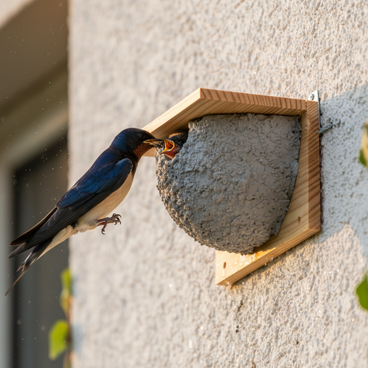 Mehlschwalben-Nest Nahaufnahme
