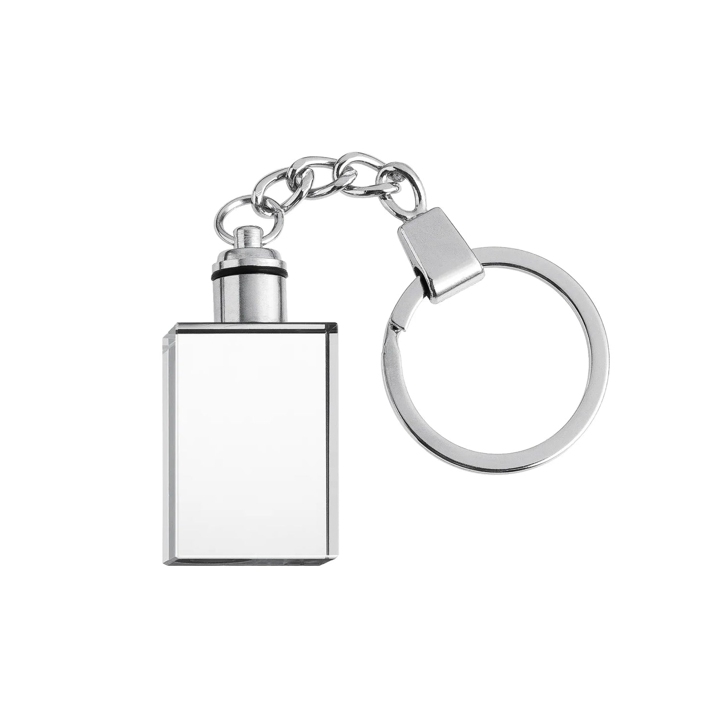 K5 Kristall-Schlüsselanhänger rechteckig mit mehrfarbigen LED-Lichtern | 30 x 20 x 15 mm