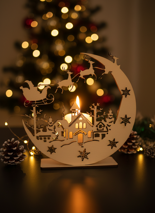 Nikolaus Schlitten Weihnachten Kerzenhalter | Mond Dorf