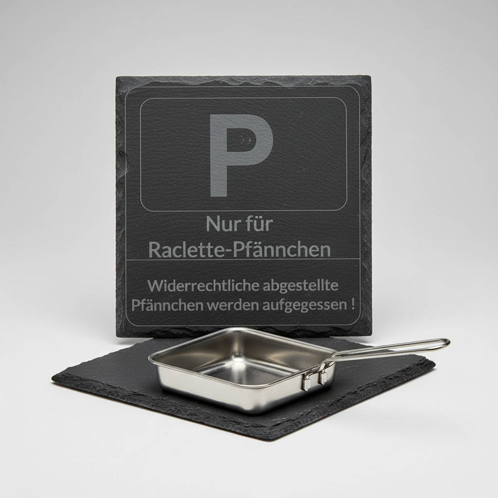 Optimierter Raclette-Pfännchen Abstellplatz Schiefer