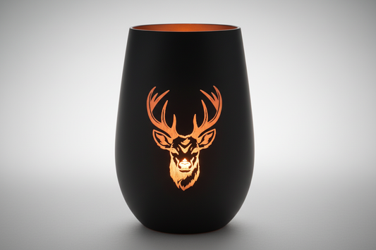 Optimiertes Stölzle Windlicht Glas mit Hirsch