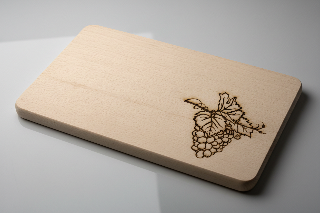 Optimiertes Vesper Brett Buche mit Trauben