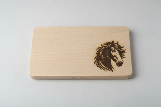 Optimiertes Vesper Brettchen mit Pferdekopf
