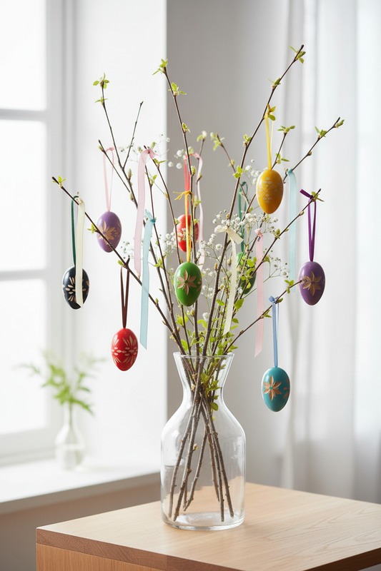 Osterei-Set am Osterstrauch