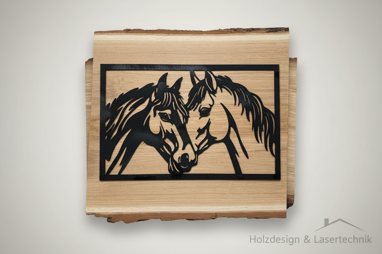 Pferde-Silhouette mit Holzdesign & Lasertechnik - Bild 2