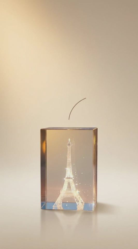 Eifelturm Paris im Kristallglas-Block – | 80 x 50 x 50 mm