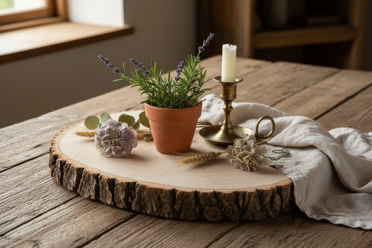 Rustikale Baumscheibe Dekoration