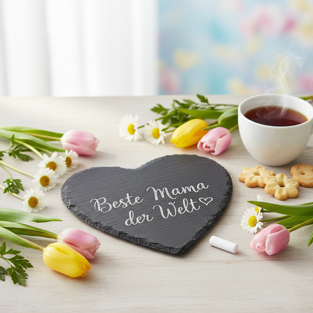 Schieferherz zum Muttertag "Beste Mama der Welt"