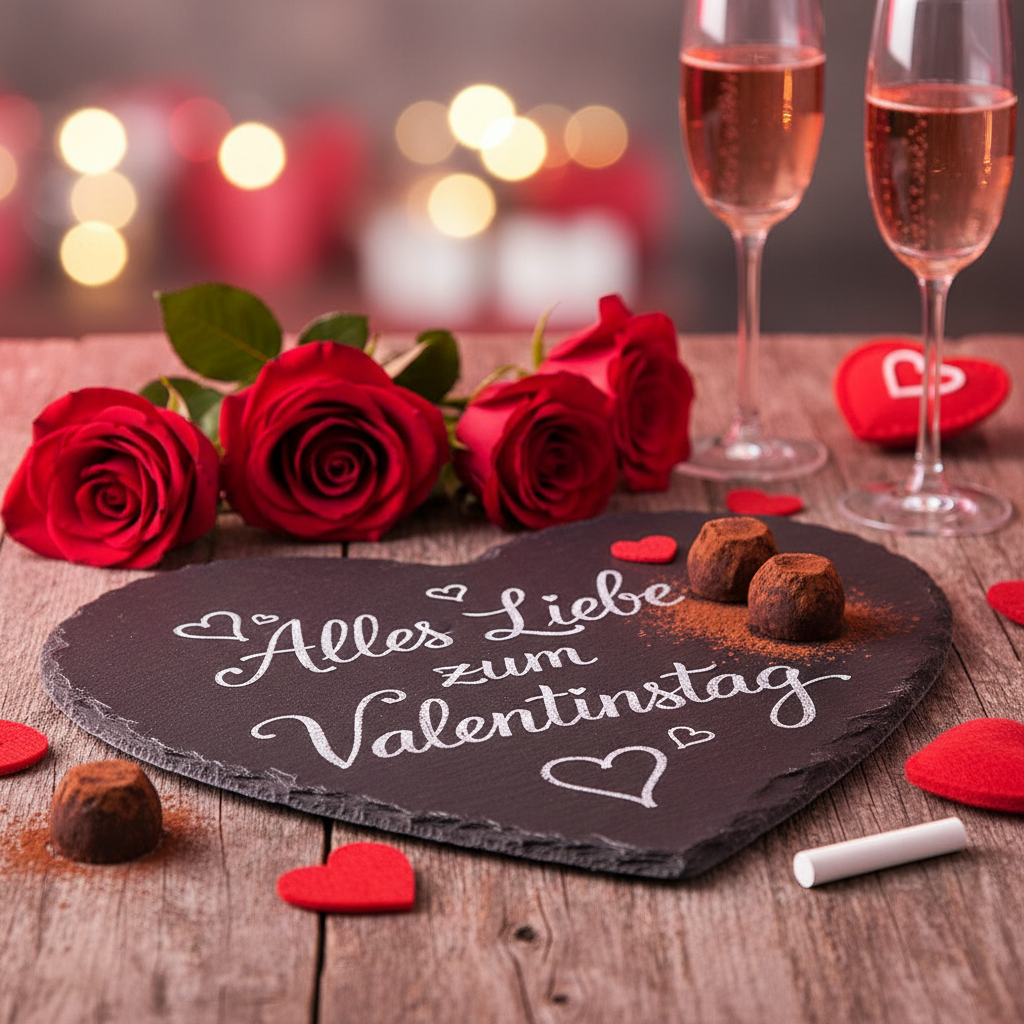 Schieferherz zum Valentinstag "Alles Liebe zum Valentinstag"
