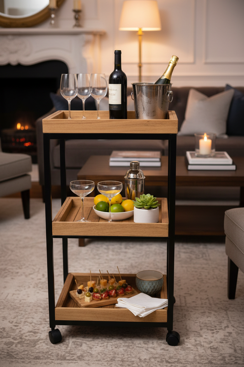 Servierwagen Living-Wood als Bar Cart