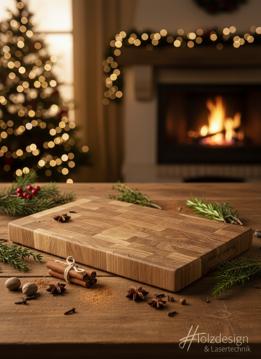 Stirnholz Arbeitsbrett mit Branding